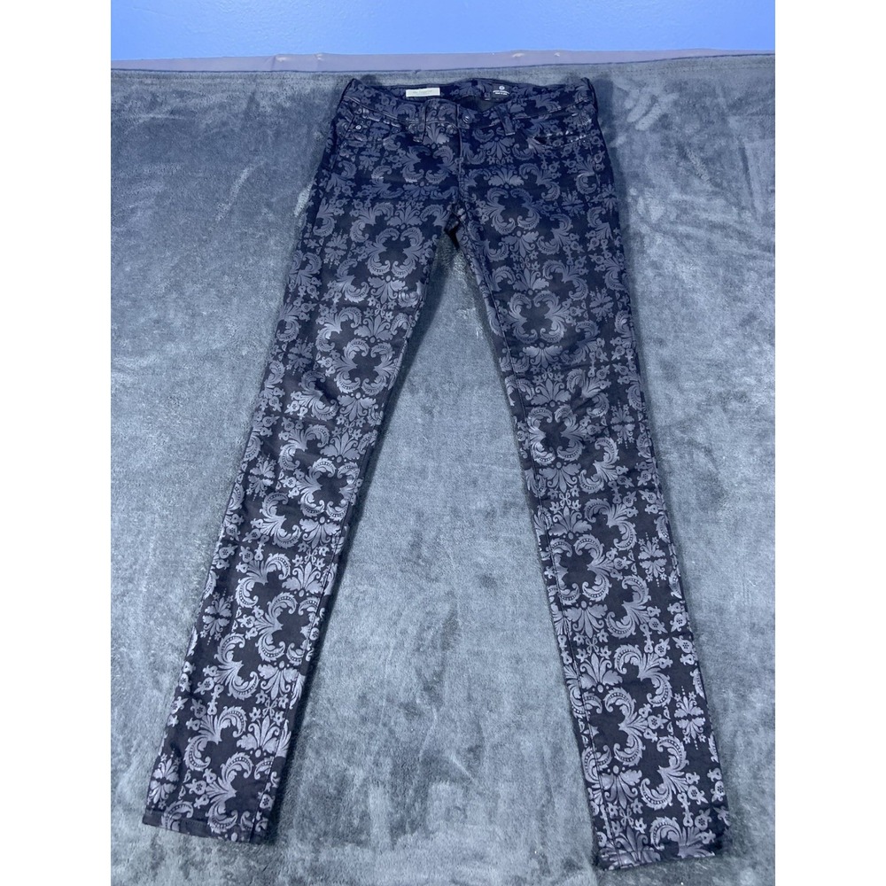 AG Adriano Goldschmie Womens 28R The Legging Ankle Brocade Velvet Jeans Pants